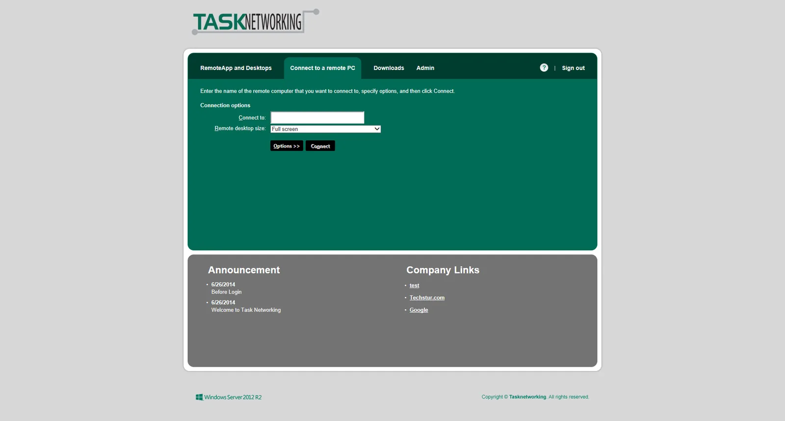 Task Networking: RD Web: Microsoft RD Web screenshot 3