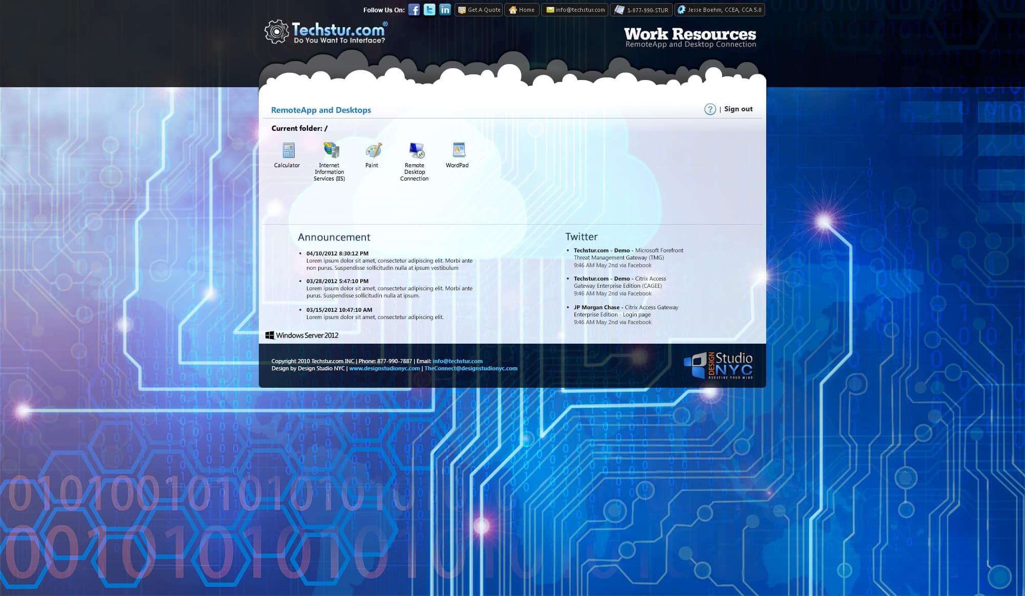 Techstur.com: RD Web 2012: Microsoft RD Web screenshot 4