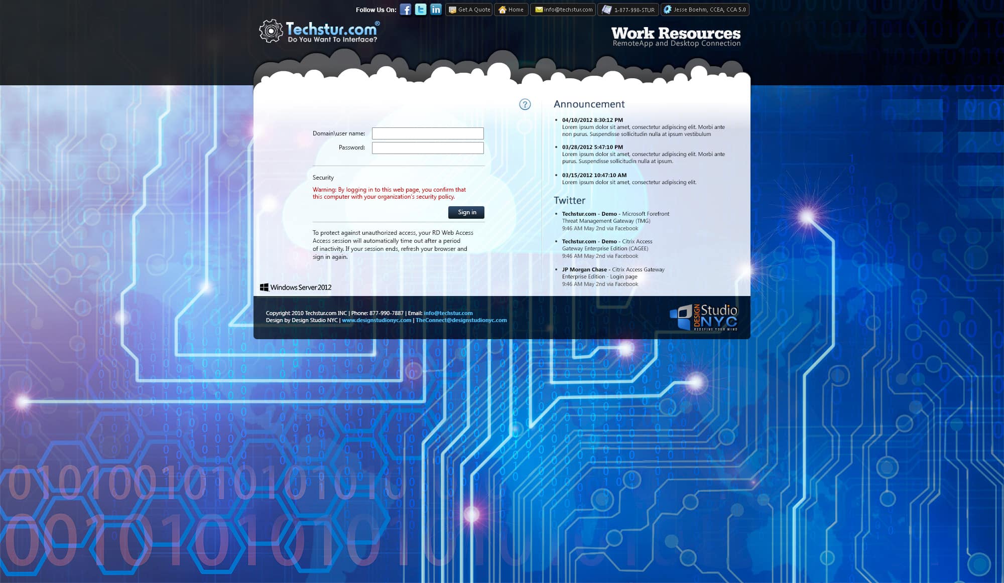 Techstur.com: RD Web 2012: Microsoft RD Web screenshot 3