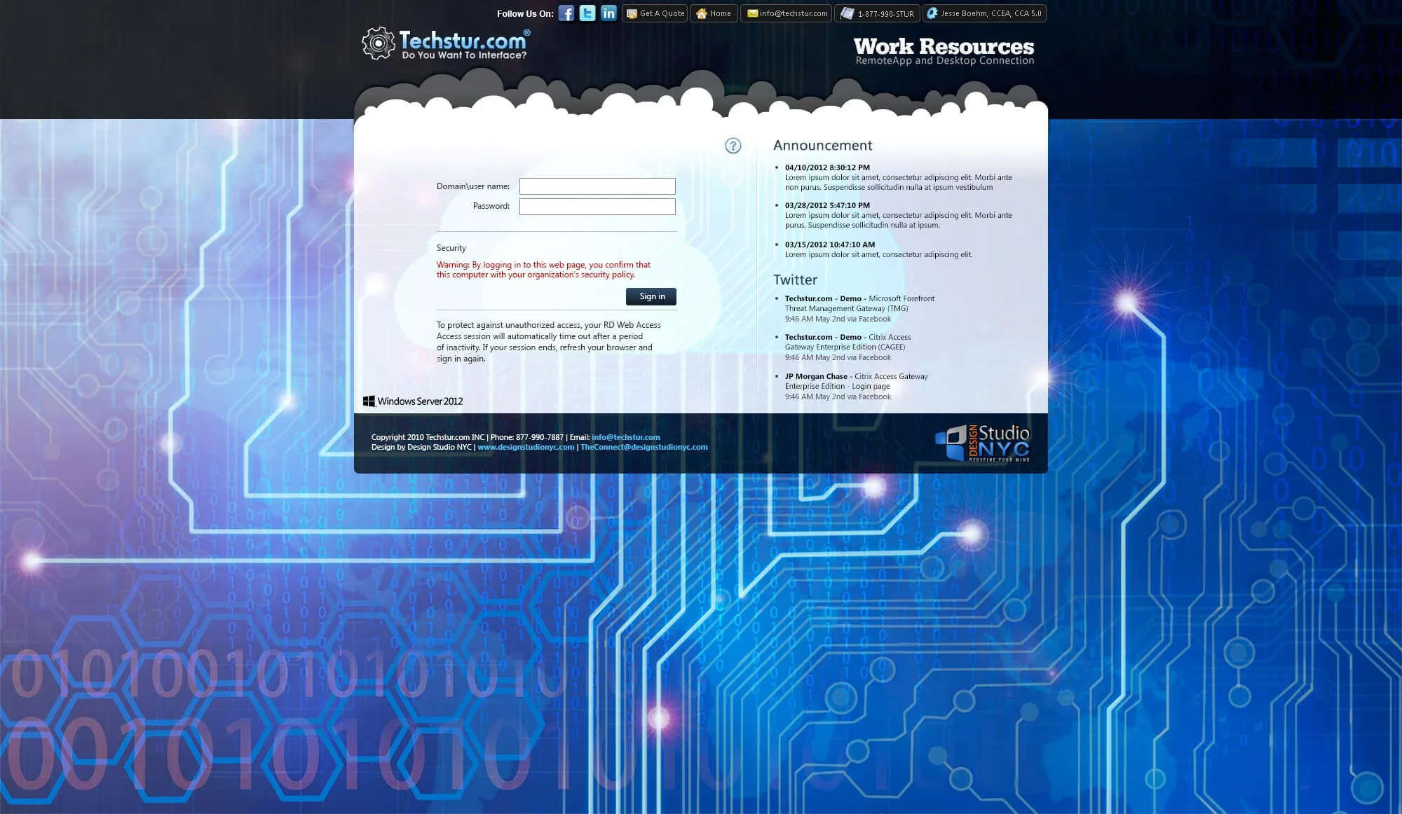 Techstur.com: RD Web 2012: Microsoft RD Web screenshot 3