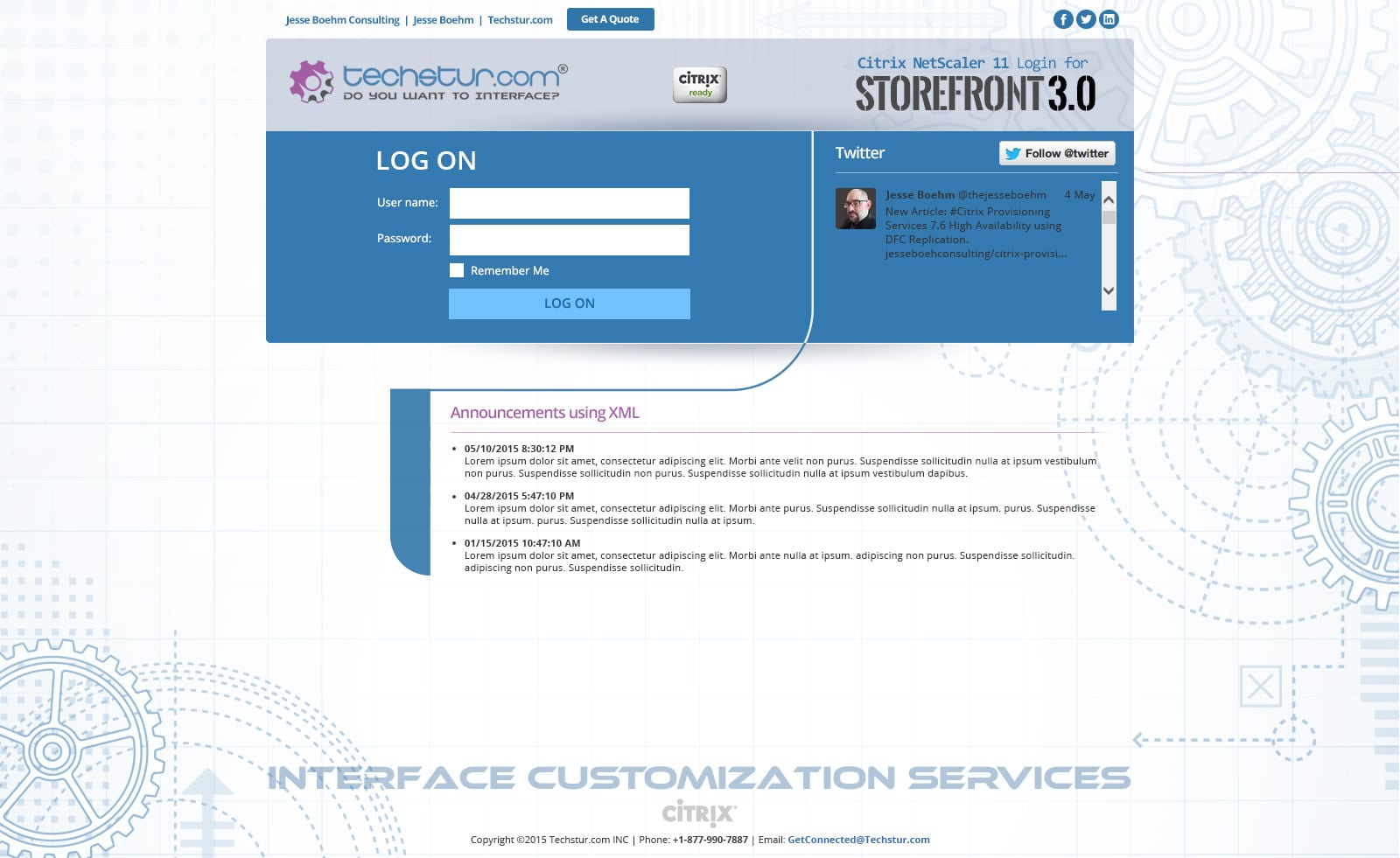 Techstur.com: StoreFront X1 (Theme 2): Citrix StoreFront login page