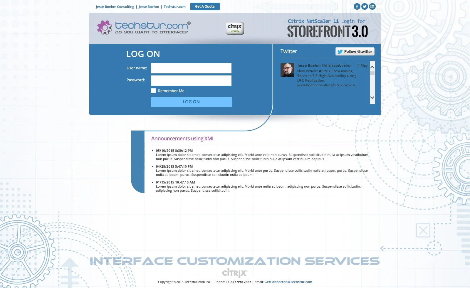 Techstur.com: StoreFront X1 (Theme 2): Citrix StoreFront login page