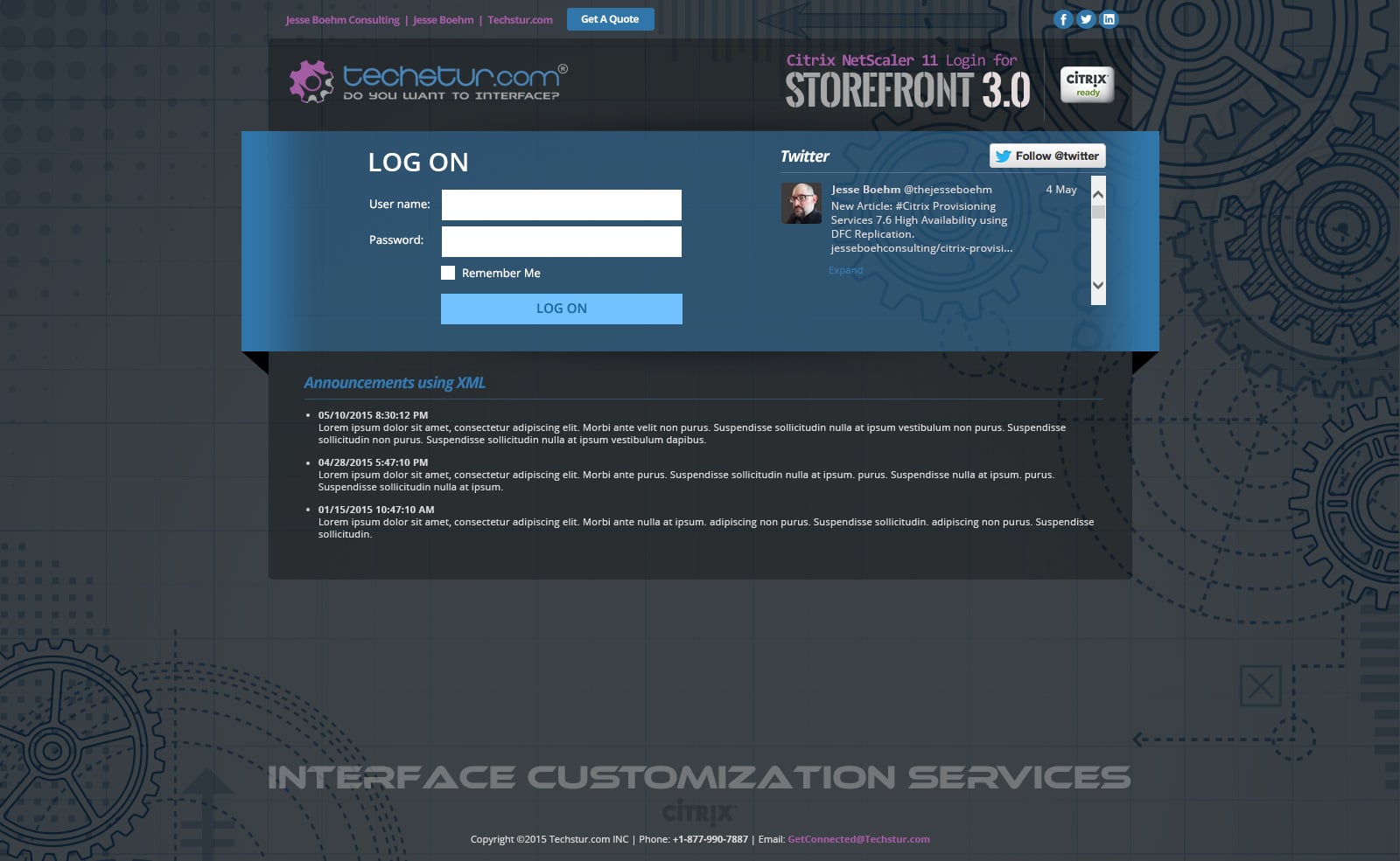 Techstur.com: StoreFront X1 (Theme 3): Citrix StoreFront login page