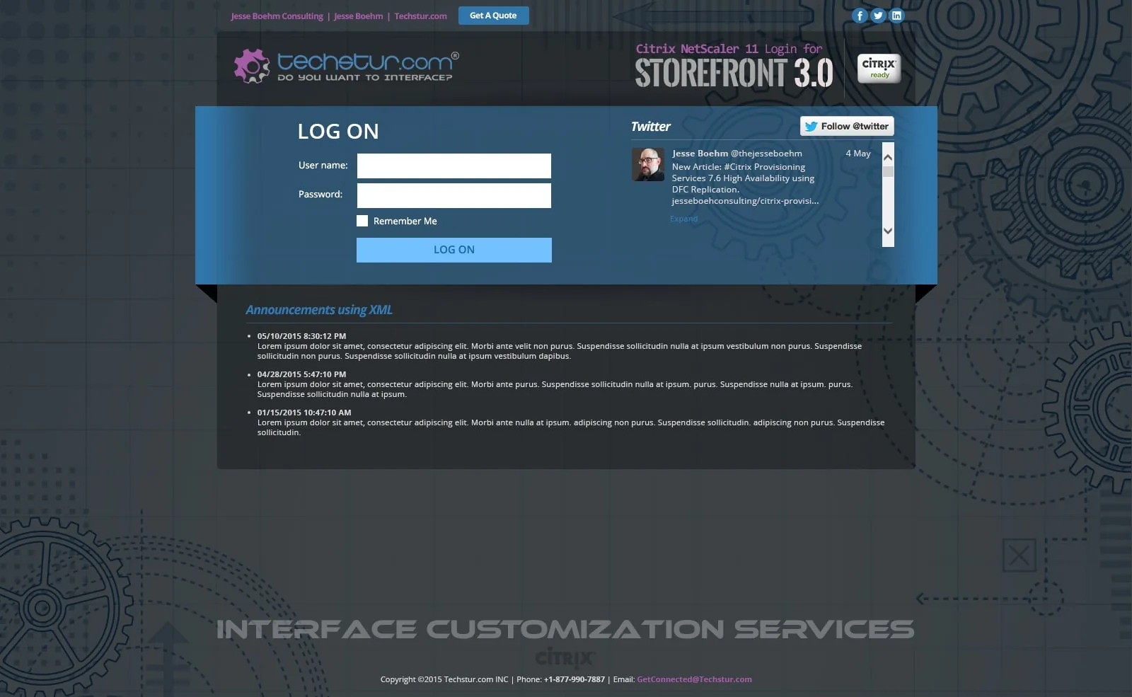 Techstur.com: StoreFront X1 (Theme 3): Citrix StoreFront login page