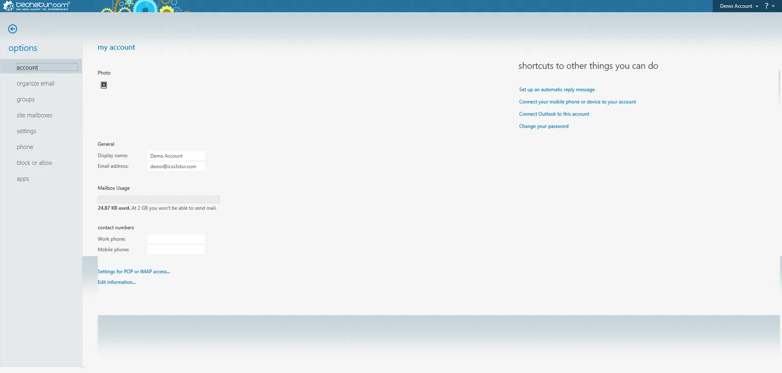 Techstur.com: OWA: Microsoft OWA screenshot 6