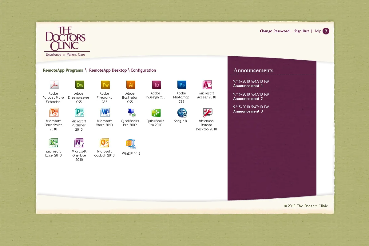 The Doctors Clinic: RD Web: Microsoft RD Web screenshot 4