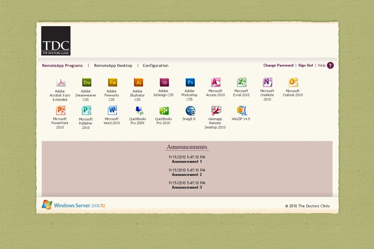 The Doctors Clinic: RD Web: Microsoft RD Web screenshot 6