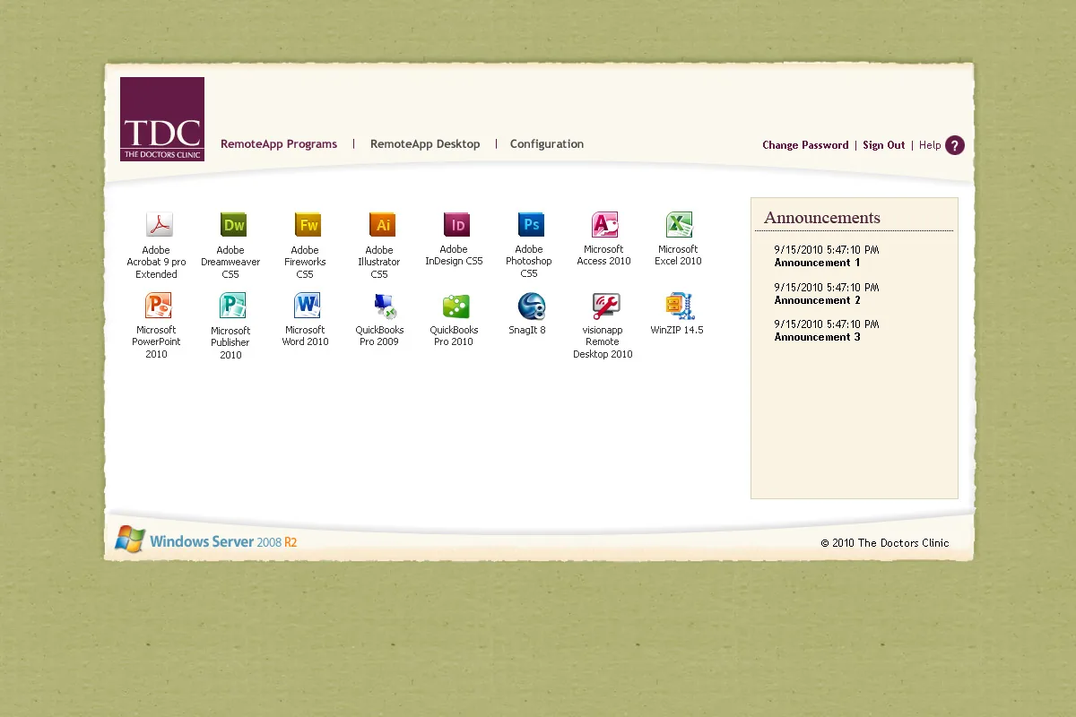 The Doctors Clinic: RD Web: Microsoft RD Web screenshot 8
