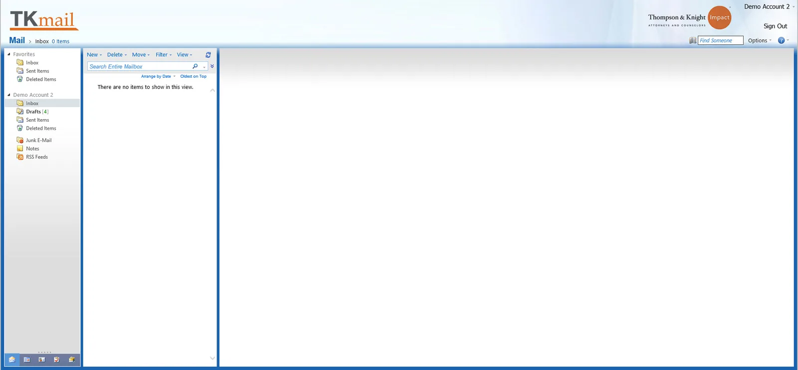 Thompson & Knight: OWA: Microsoft OWA screenshot 3