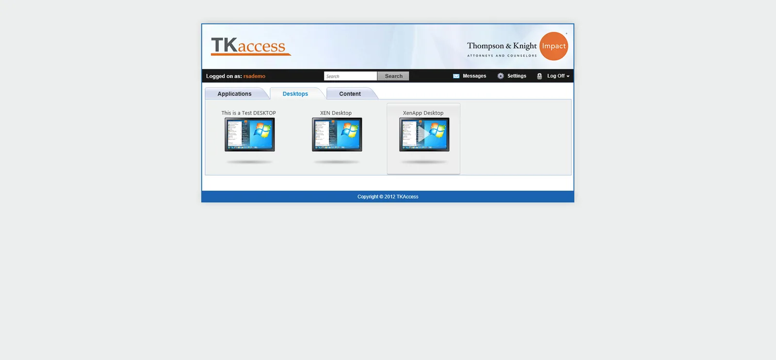 Thompson & Knight: Web Interface: Citrix Web Interface screenshot 9