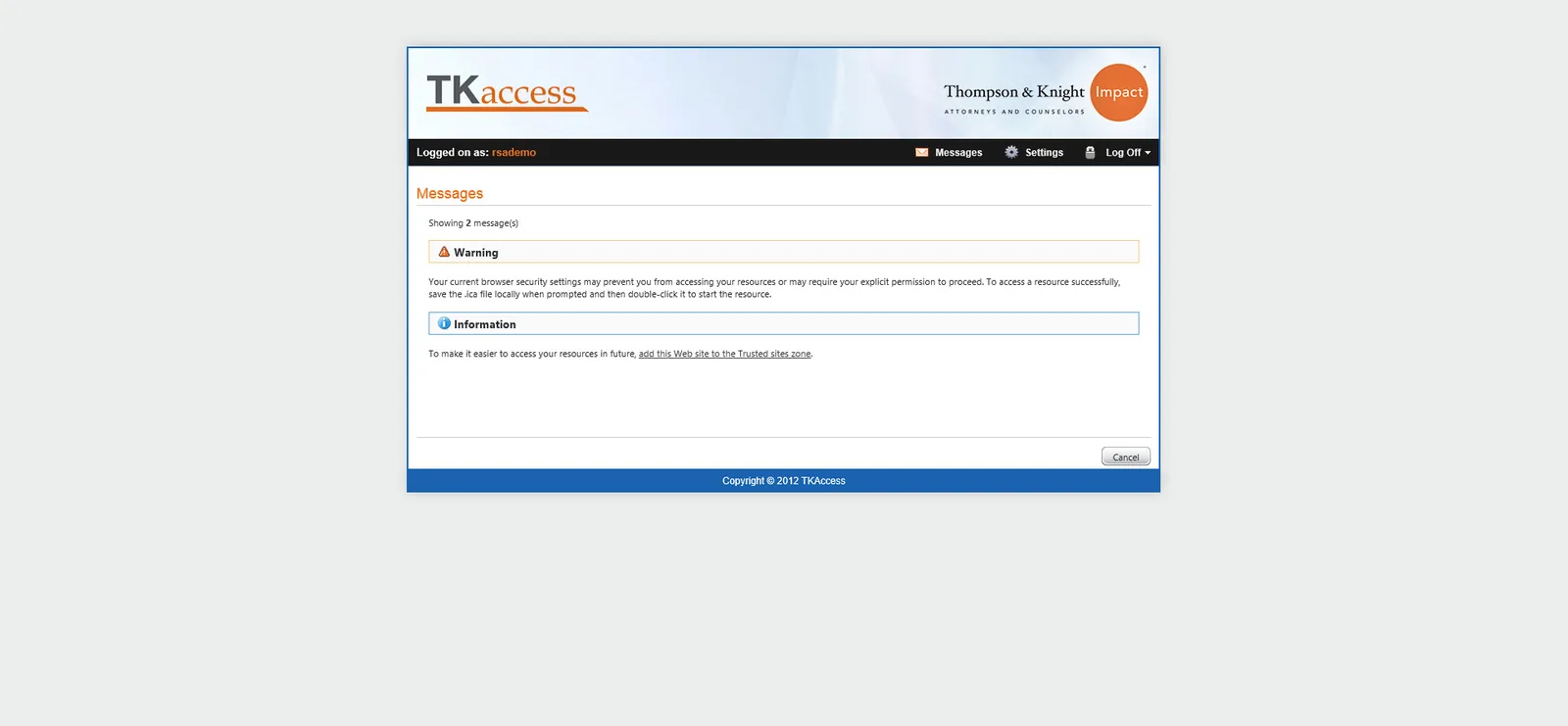 Thompson & Knight: Web Interface: Citrix Web Interface screenshot 10