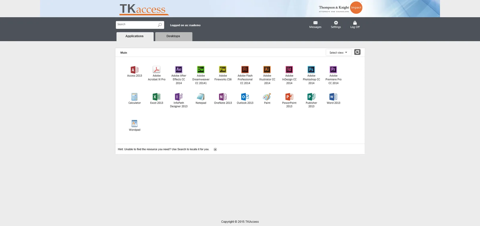 Thompson & Knight: Web Interface: Citrix Web Interface screenshot 2