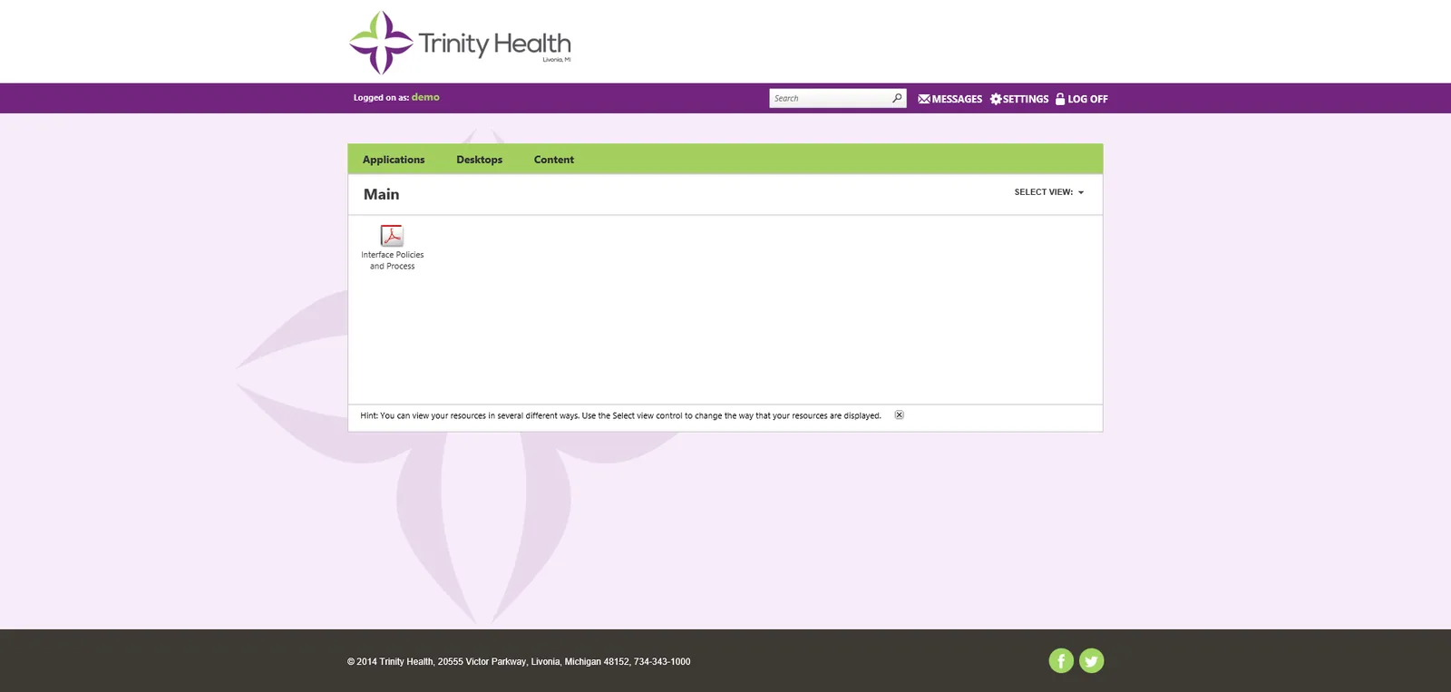 Trinity Health: Web Interface: Citrix Web Interface screenshot 4