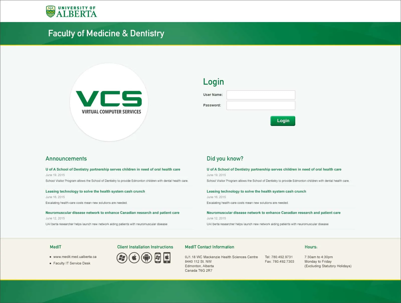 University of Alberta: StoreFront: Citrix StoreFront login page