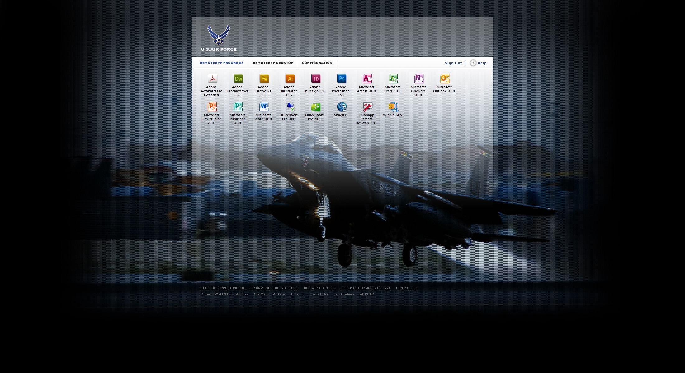 US Air Force: Microsoft RD Web screenshot 2