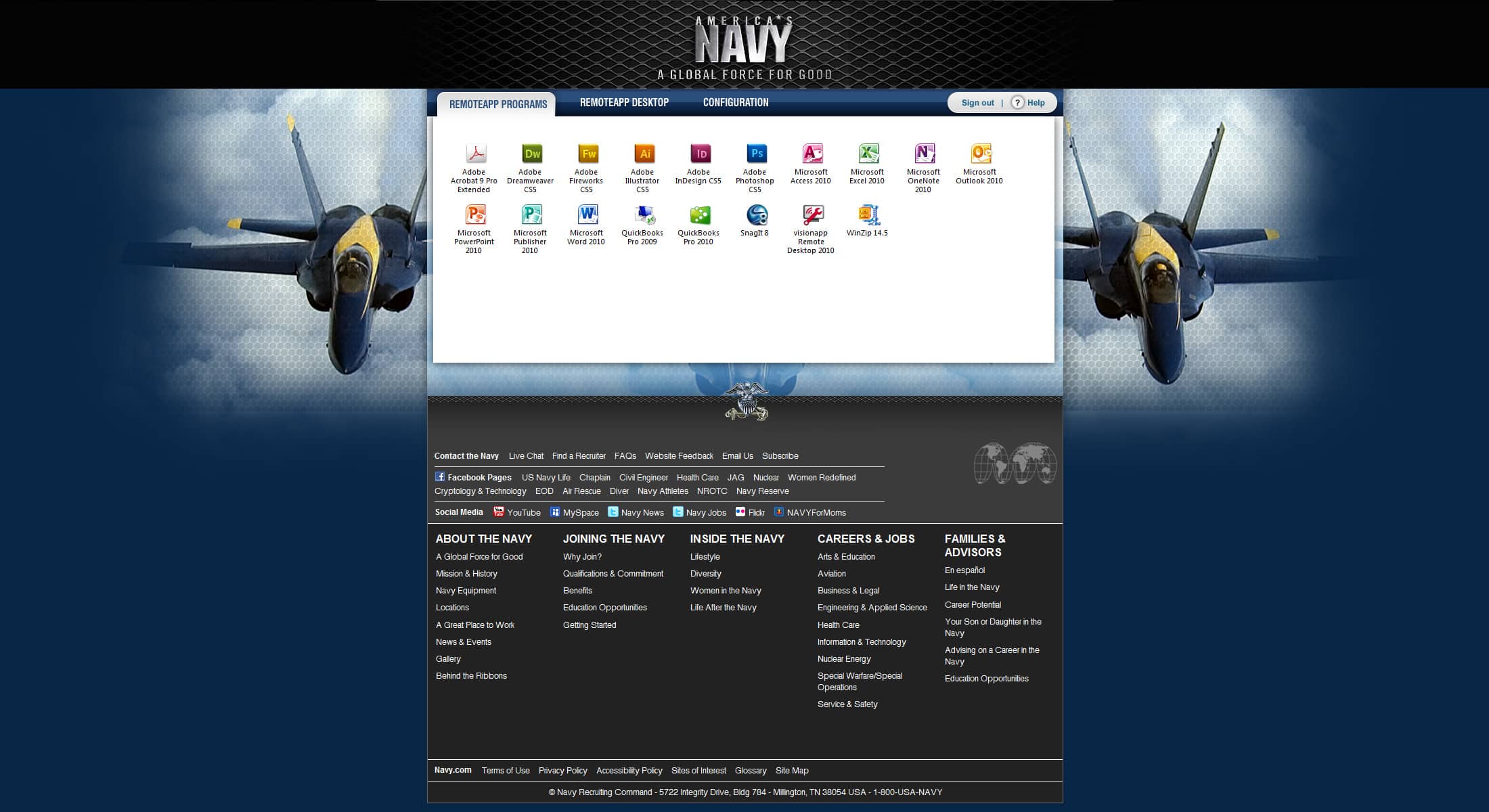 US Navy: Microsoft RD Web screenshot 2