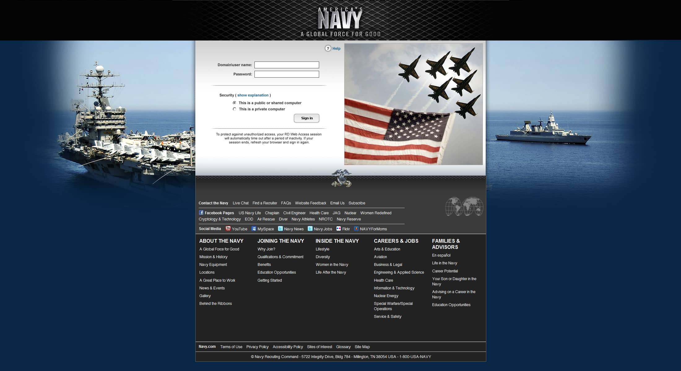 US Navy: Microsoft RD Web screenshot 5