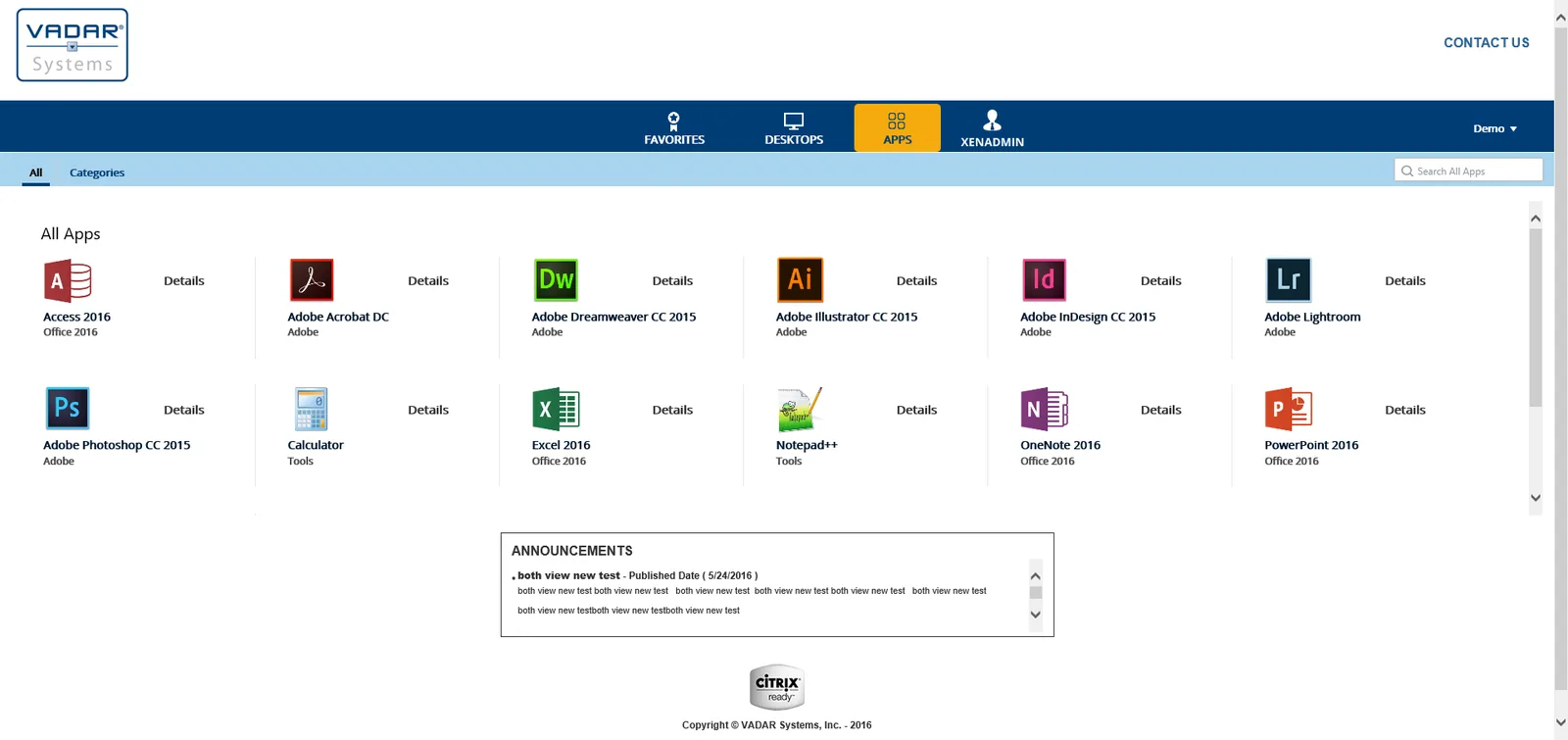 VADAR Systems: StoreFront: Citrix StoreFront screenshot 2