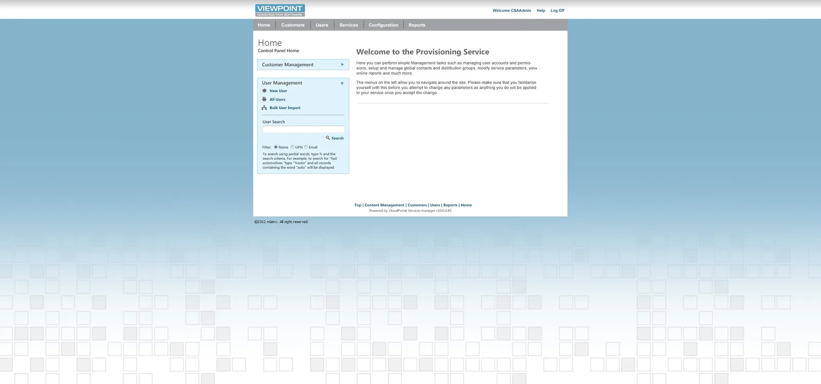 ViewpointCS: Cloud Portal: Citrix Cloud Portal screenshot 2