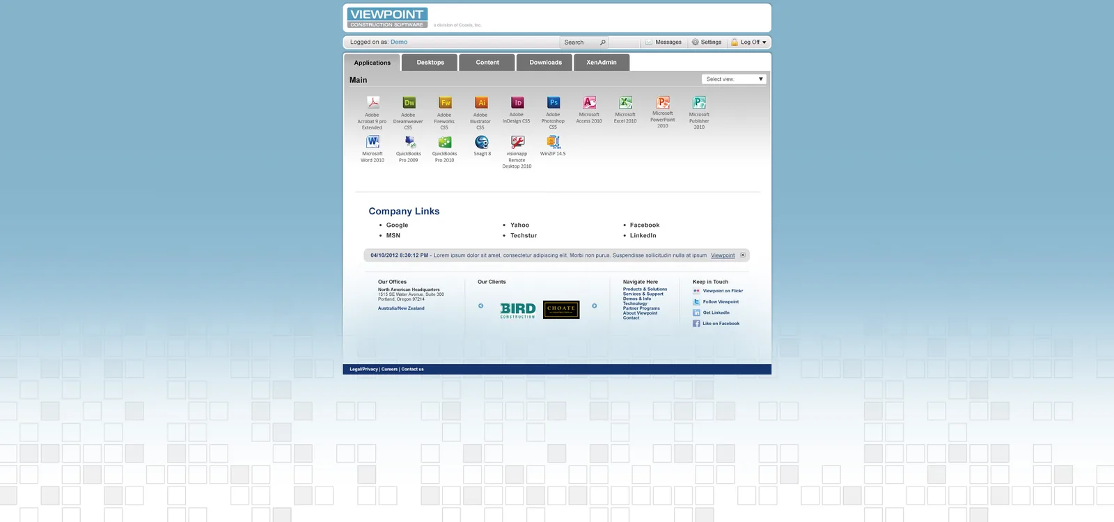 ViewpointCS: Web Interface: Citrix Web Interface screenshot 3