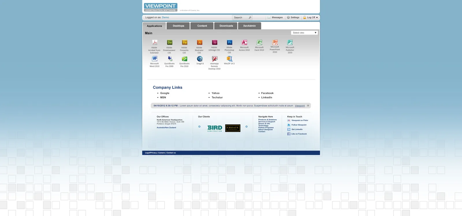 ViewpointCS: Web Interface: Citrix Web Interface screenshot 4