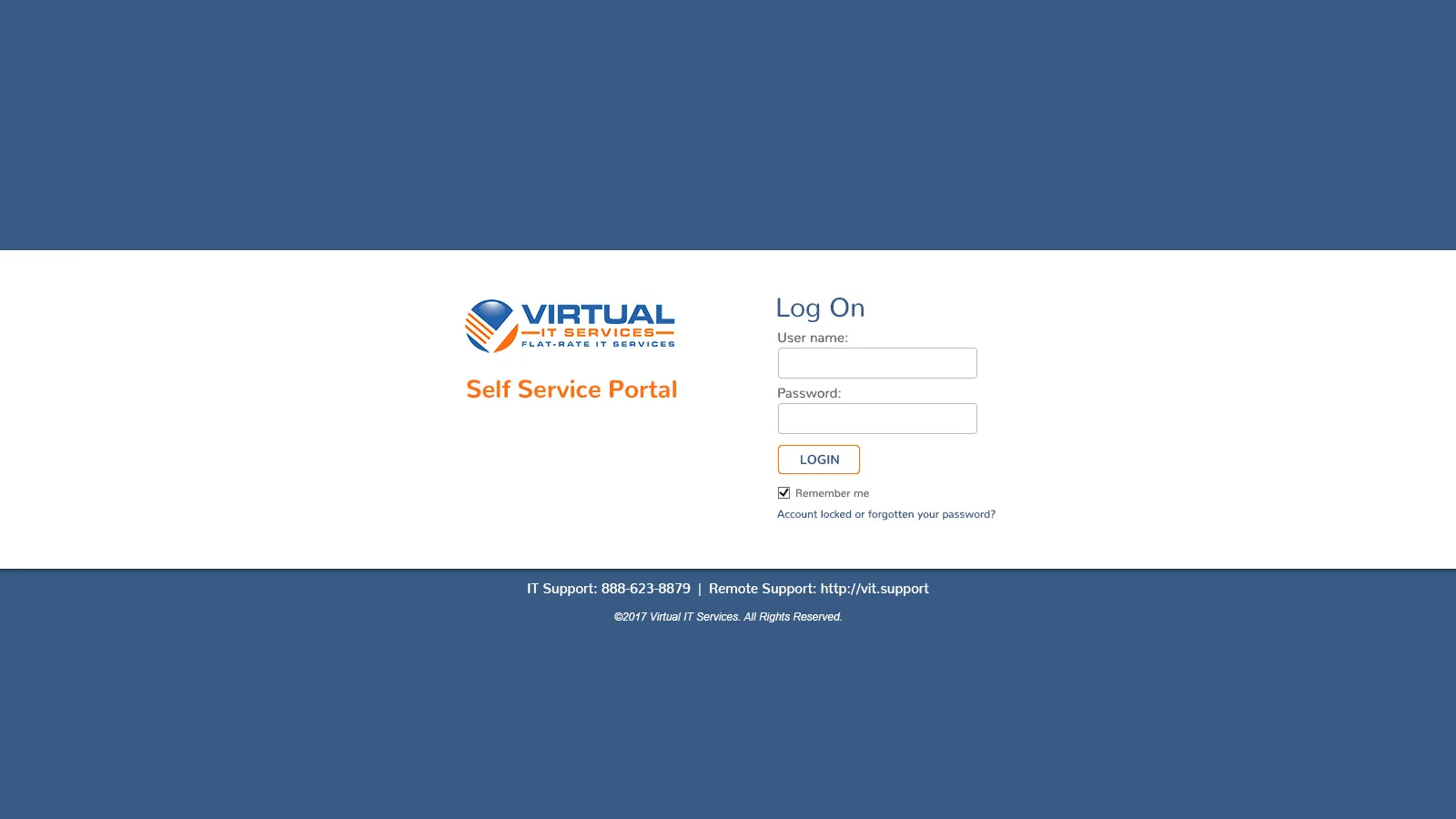 Virtual IT Services: Cloud Portal: Citrix Cloud Portal login page